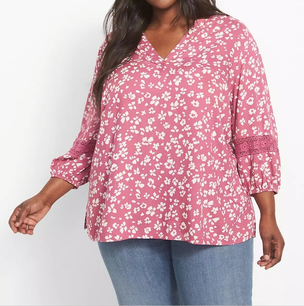 Lane Bryant Size 20 Pink Flowy Top
